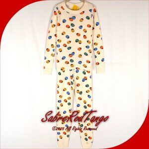 NWT Hanna Andersson Organic Long Johns Pajamas Ladybugs Print Ecru 160 14